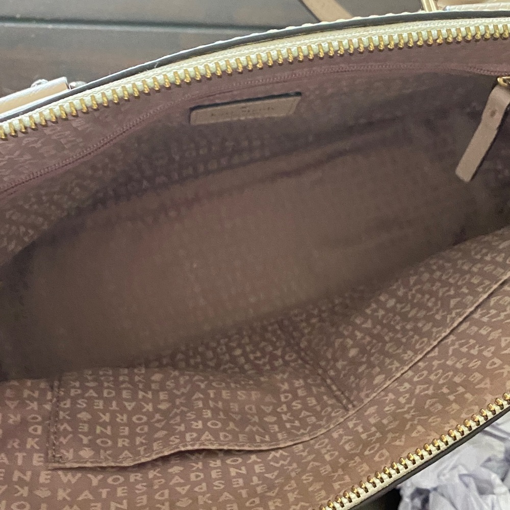 kate spade Cream Dome Satchel with Crossbody Strap and Gold Hardware - Picture 5 of 5